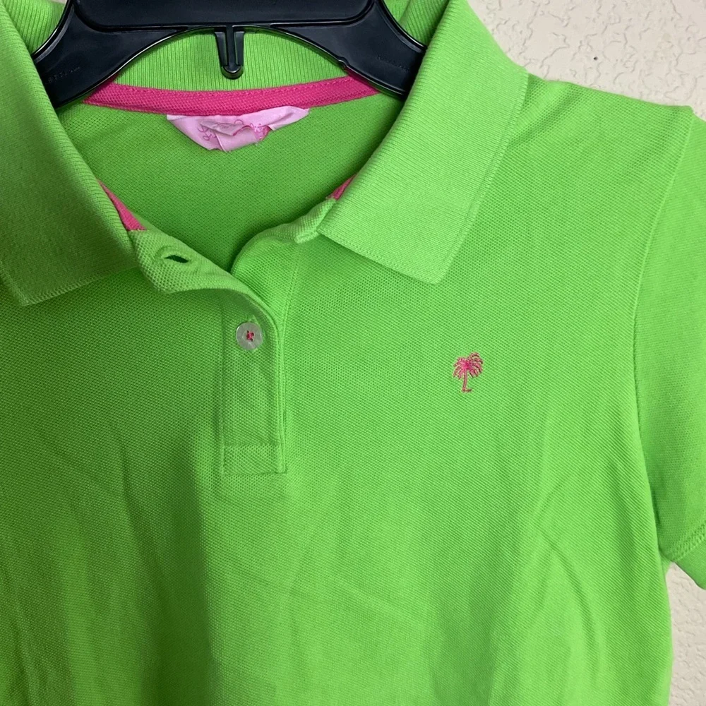 Lily Pulitzer Womens Small‎ Lime Green Island Polo Shirt Top Pima Cotton Golf - Picture 3 of 5